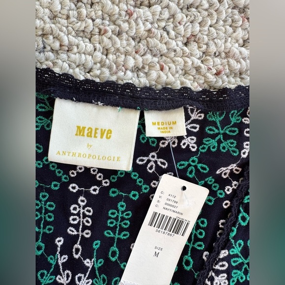NWT Maeve Anthropologie Cammie Embroidered Peplum Tunic Top Size Medium - Picture 3 of 5